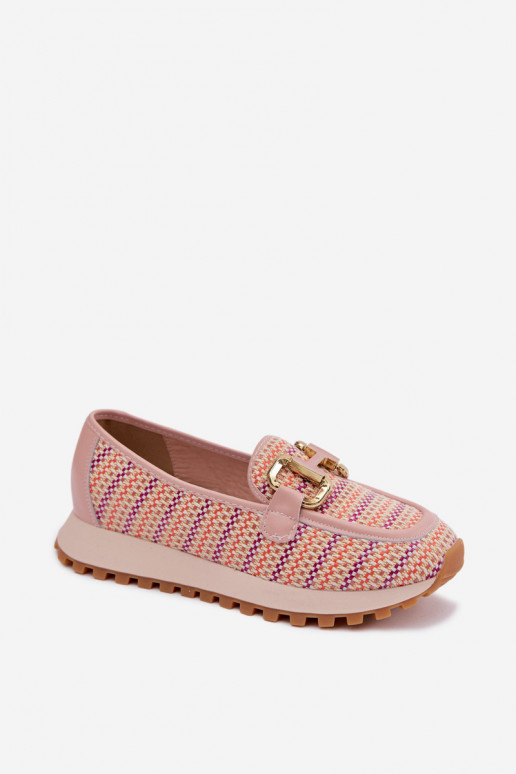 Sneakers rosa slip-on con dettagli dorati GOE TT2N4081