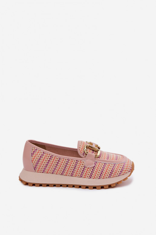 Sneakers rosa slip-on con dettagli dorati GOE TT2N4081
