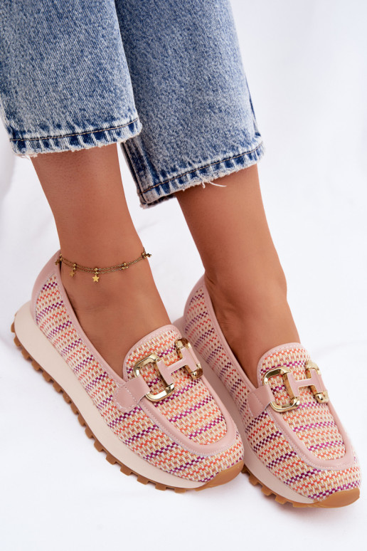 Sneakers rosa slip-on con dettagli dorati GOE TT2N4081