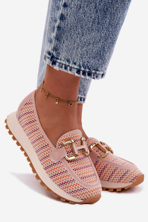 Scarpe modello sneakers Scivolare su Ze colore doratom Detalem GOE TT2N4081 colore rosa