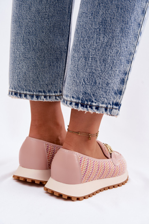 Sneakers rosa slip-on con dettagli dorati GOE TT2N4081