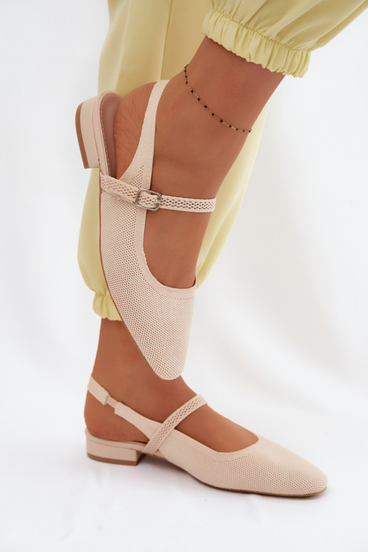 Sandali ballerina avorio per donna con cinturini Selrene