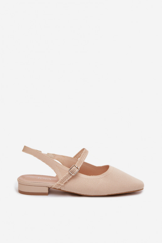 Sandali ballerina avorio per donna con cinturini Selrene