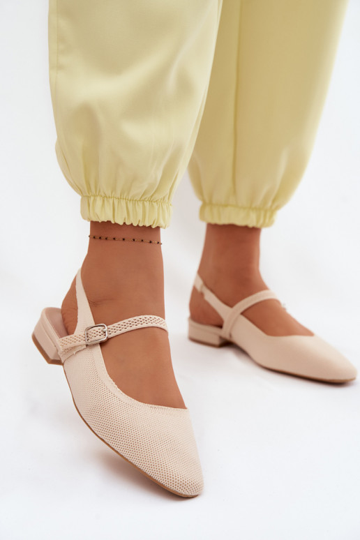 Sandali ballerina avorio per donna con cinturini Selrene