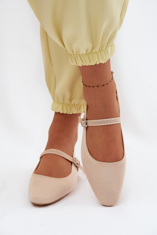 Sandali ballerina avorio per donna con cinturini Selrene