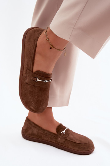 Mocassini Barefoot dalla pelle scamosciata Zazoo 322 colore marrone