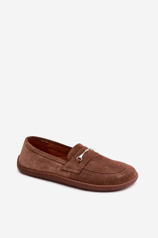 Mocassini barefoot in pelle scamosciata Zazoo 322, colore marrone