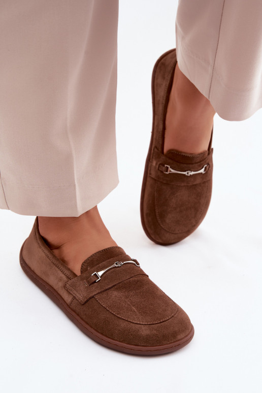 Mocassini barefoot in pelle scamosciata Zazoo 322, colore marrone
