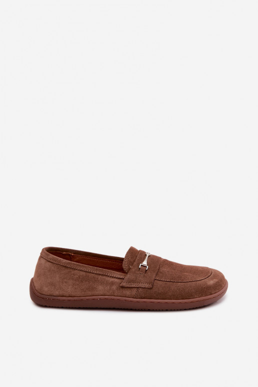 Mocassini barefoot in pelle scamosciata Zazoo 322, colore marrone