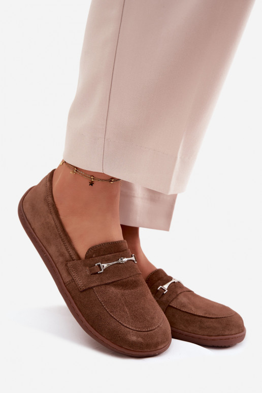 Mocassini barefoot in pelle scamosciata Zazoo 322, colore marrone