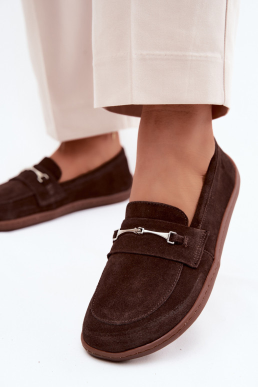 Mocassini Barefoot dalla pelle scamosciata Zazoo 322 CzekoladoAe