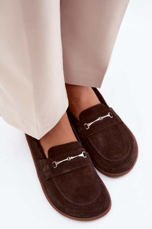Mocassini barefoot in pelle scamosciata Zazoo 322, colore cioccolato
