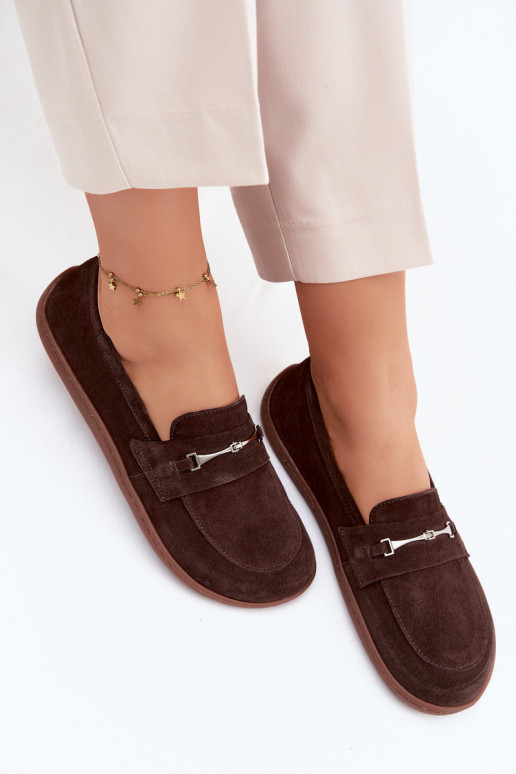 Mocassini barefoot in pelle scamosciata Zazoo 322, colore cioccolato