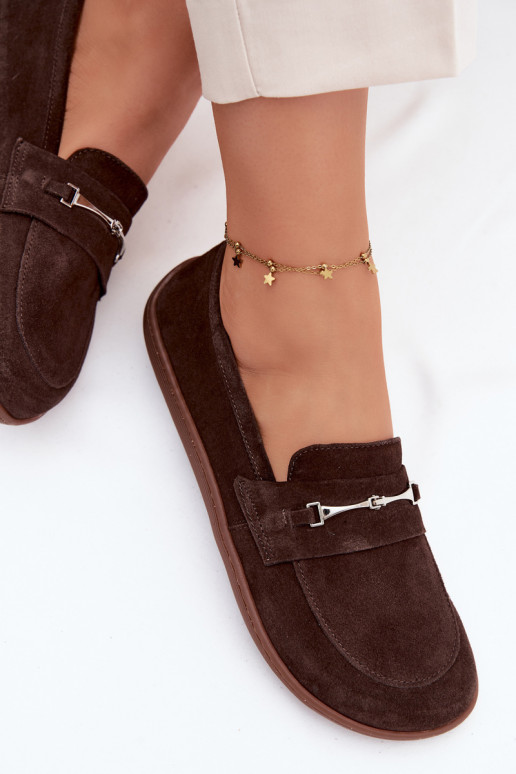 Mocassini barefoot in pelle scamosciata Zazoo 322, colore cioccolato