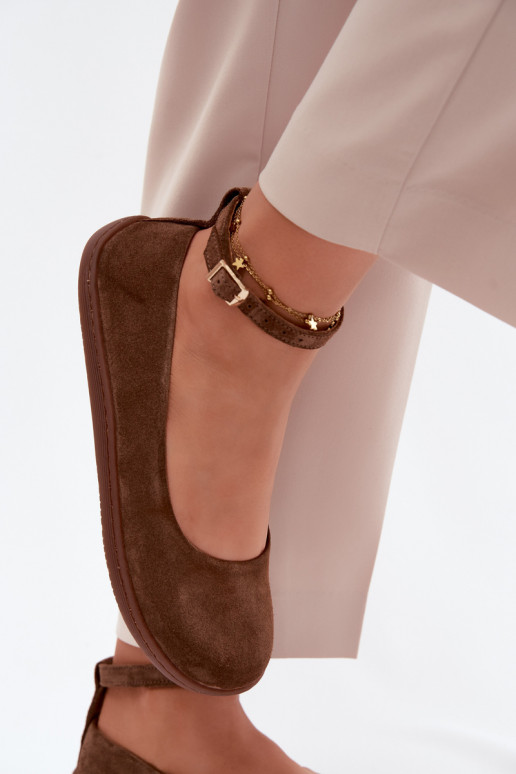 Ballerine BarefootAbilitatoturalnego dalla pelle scamosciatau Zazoo 020 colore marrone