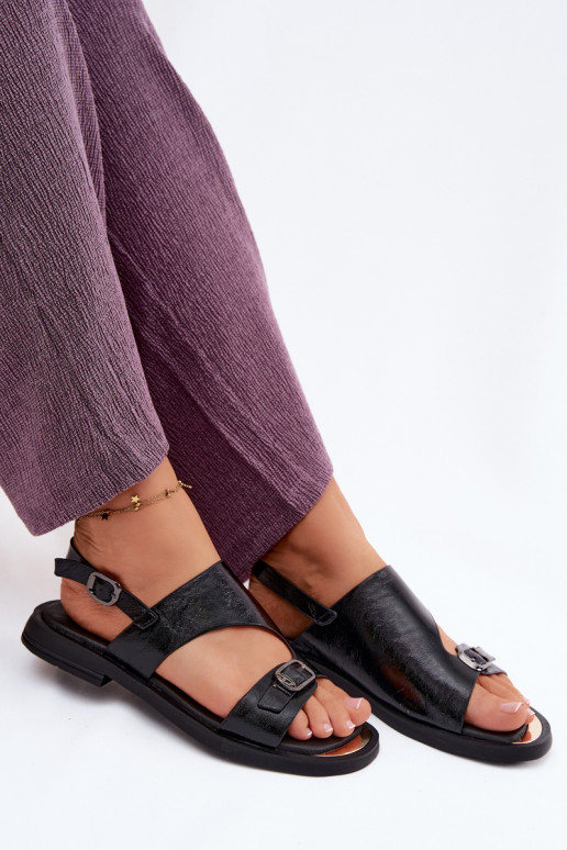 Sandali da donna Femminile con tacchi larghi Vinceza 86434 colore nero