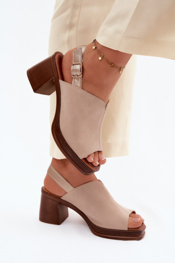 Décolleté eleganti in pelle Vinceza 39995, colore sabbia