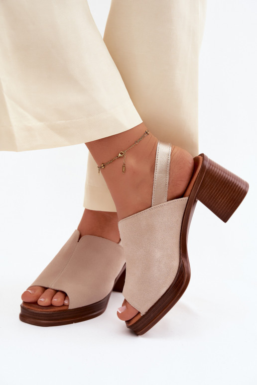 Décolleté eleganti in pelle Vinceza 39995, colore sabbia