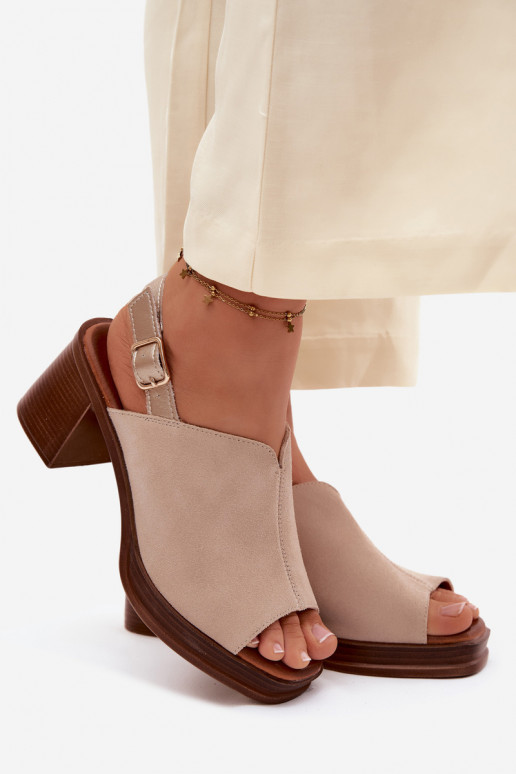 Décolleté eleganti in pelle Vinceza 39995, colore sabbia