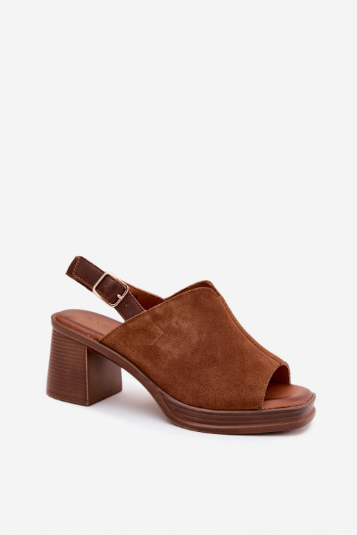 Décolleté eleganti in pelle marrone Vinceza 39995