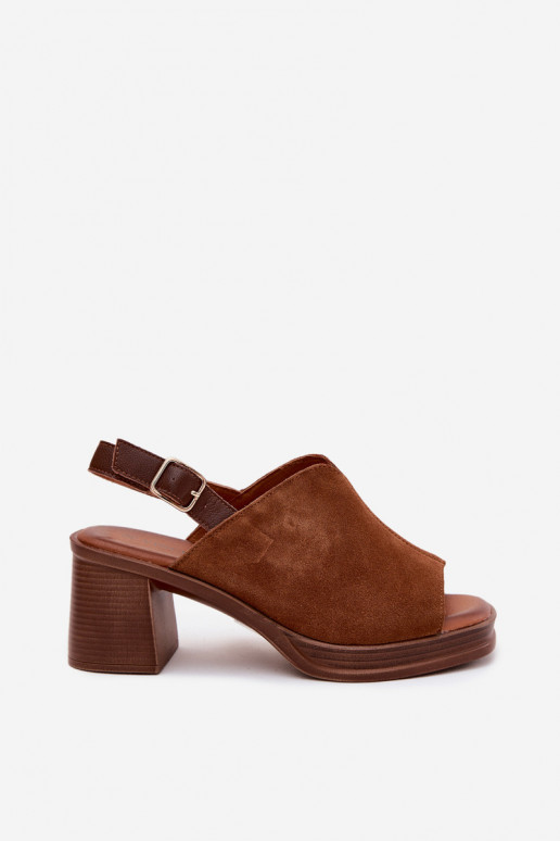 Pelle Eleganti tacchi alti in camoscio Documentazione Vinceza 39995 colore marrone