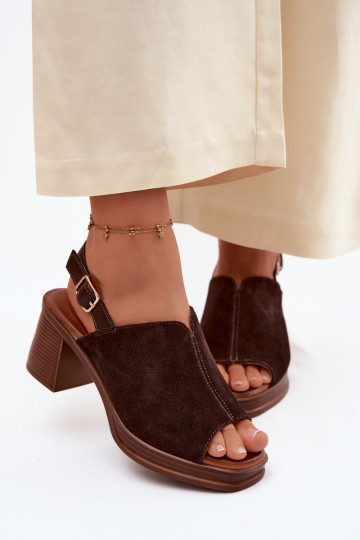 Pelle Eleganti tacchi alti in camoscio Documentazione Vinceza 39995 CzekoladoAe