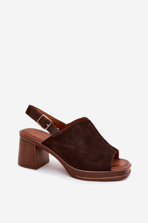 Pelle Eleganti tacchi alti in camoscio Documentazione Vinceza 39995 CzekoladoAe