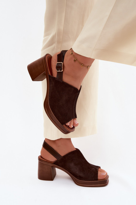 Pelle Eleganti tacchi alti in camoscio Documentazione Vinceza 39995 CzekoladoAe