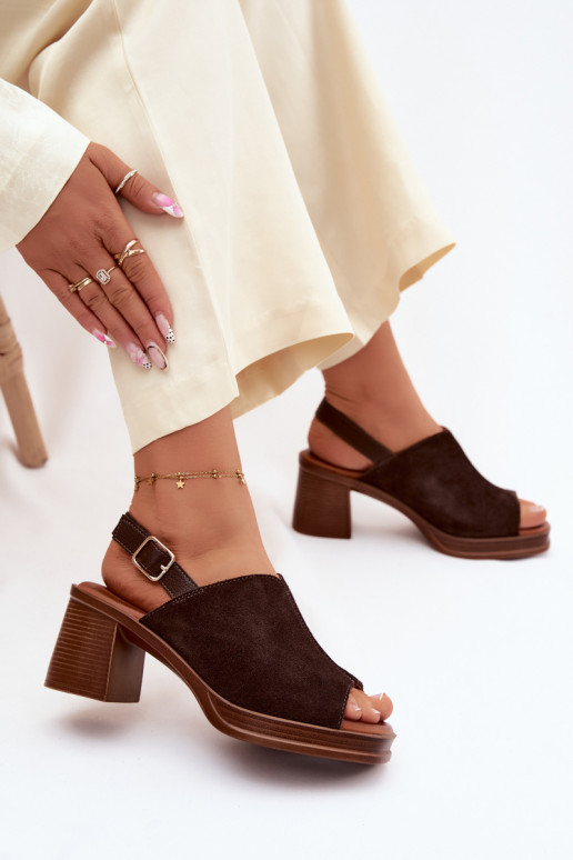 Pelle Eleganti tacchi alti in camoscio Documentazione Vinceza 39995 CzekoladoAe