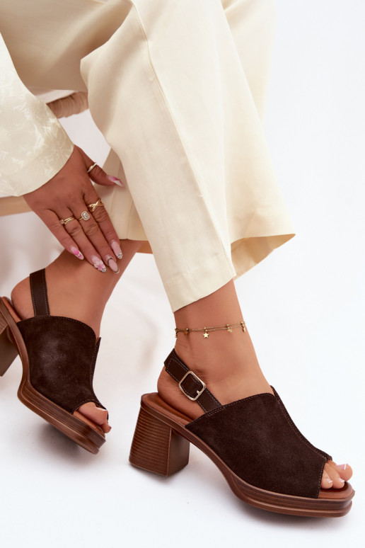 Pelle Eleganti tacchi alti in camoscio Documentazione Vinceza 39995 CzekoladoAe