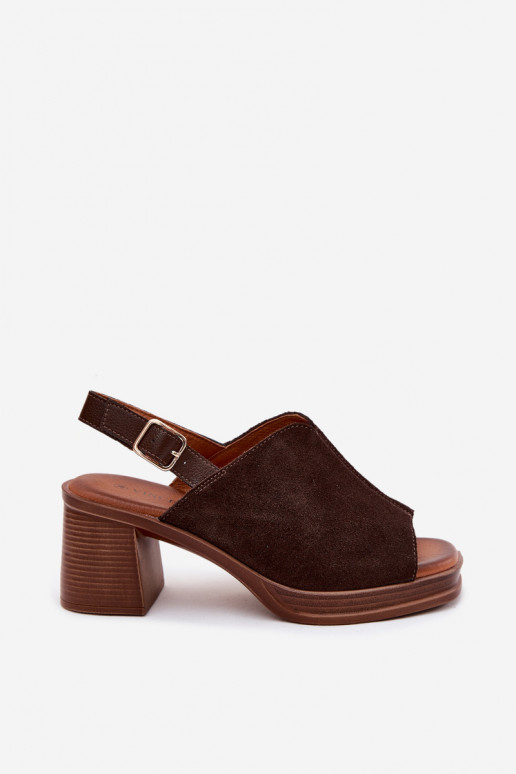 Pelle Eleganti tacchi alti in camoscio Documentazione Vinceza 39995 CzekoladoAe