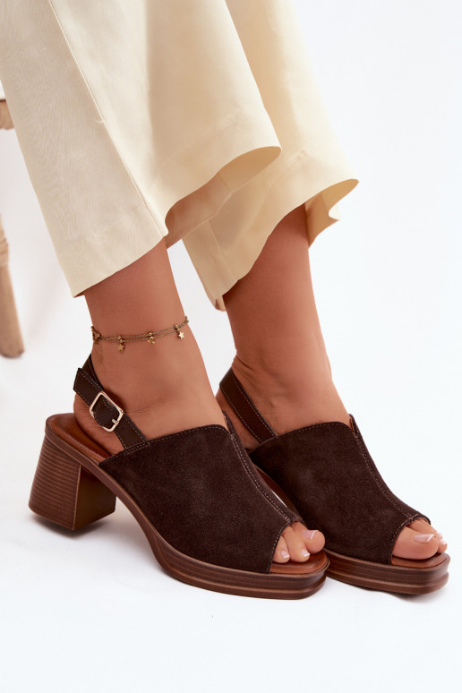 Pelle Eleganti tacchi alti in camoscio Documentazione Vinceza 39995 CzekoladoAe