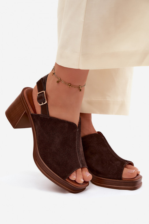 Pelle Eleganti tacchi alti in camoscio Documentazione Vinceza 39995 CzekoladoAe