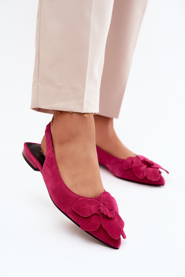 Sandali in pelle rosa con piattaforma, tacco largo e fiore Vinceza 66951 2