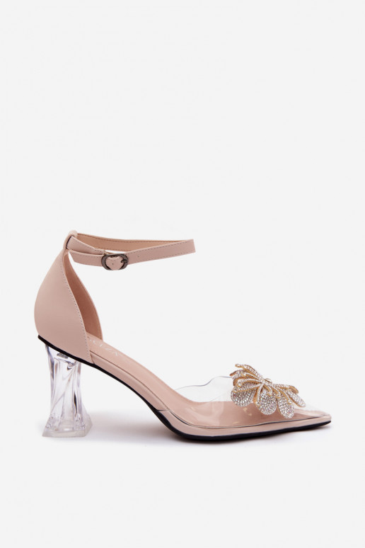 Scarpe in pelle con tacco e decorazione lucida Vinceza 62295