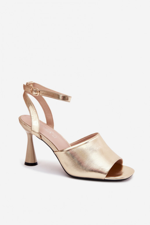Sandali con tacco dorati da donna Vinceza 62297