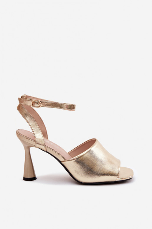 Sandali con tacco dorati da donna Vinceza 62297