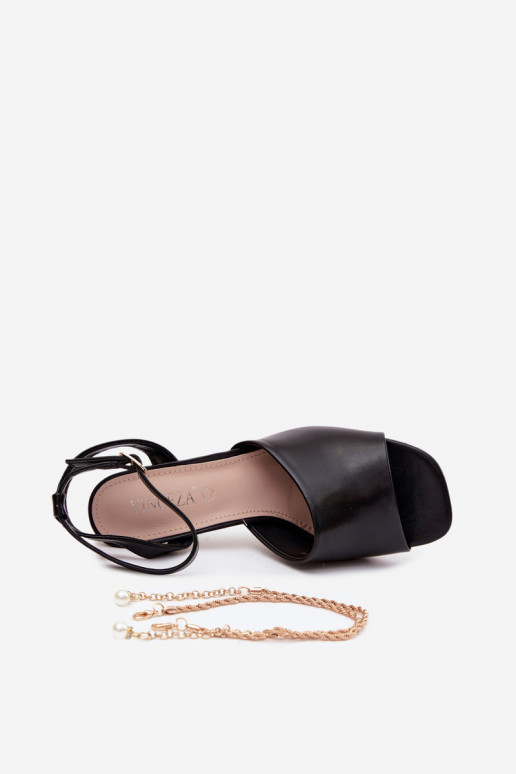 Sandali da donna con i tacchi Vinceza 62297 colore nero