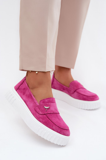 Pelle dalla pelle scamosciata scarpe Femminile con una piattaforma Un modello convincente Vinceza 93218 colore rosa 2