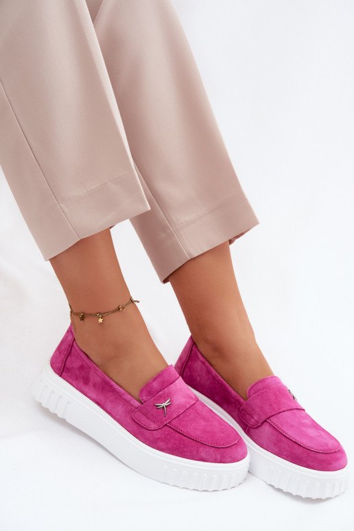 Pelle dalla pelle scamosciata scarpe Femminile con una piattaforma Un modello convincente Vinceza 93218 colore rosa