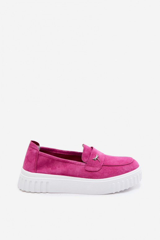 Pelle dalla pelle scamosciata scarpe Femminile con una piattaforma Un modello convincente Vinceza 93218 colore rosa