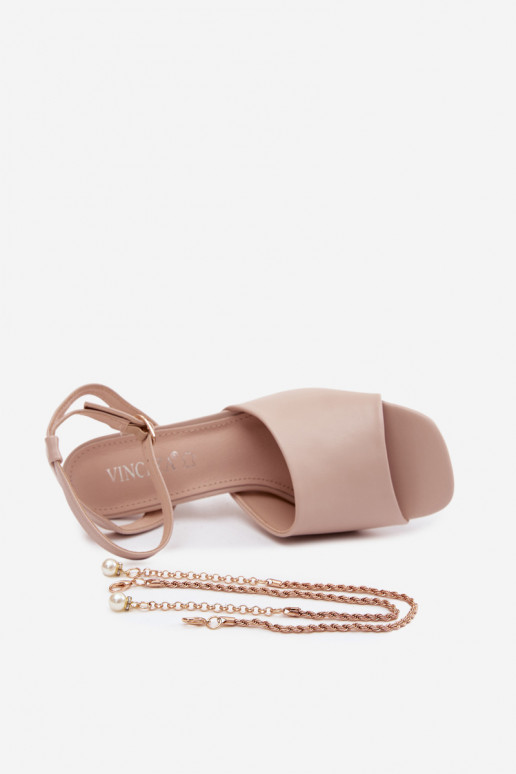 Sandali da donna con i tacchi Vinceza 62297 beige