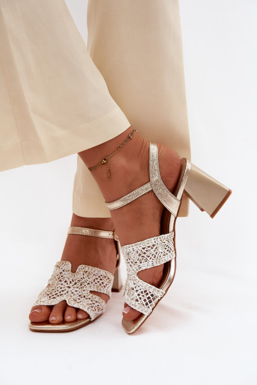 Sandali con tacco alto da donna Vinceza 20282 colore dorato