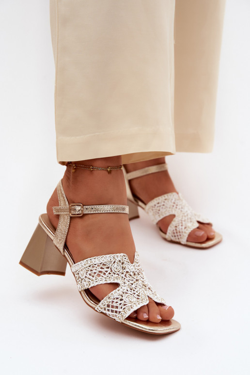 Sandali con tacco alto da donna Vinceza 20282 colore dorato