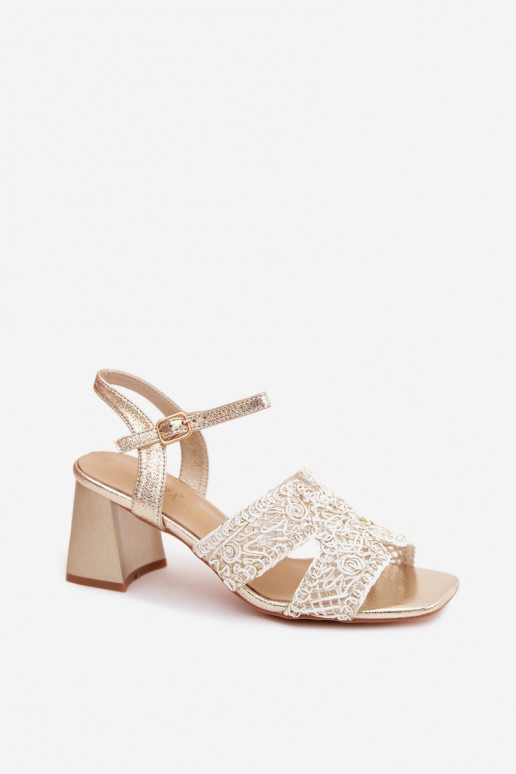 Sandali con tacco alto da donna Vinceza 20282 colore dorato