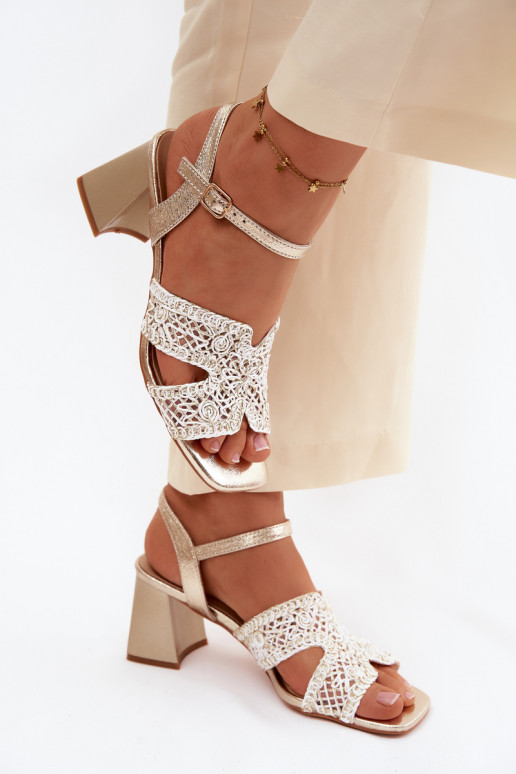 Sandali con tacco alto da donna Vinceza 20282 colore dorato