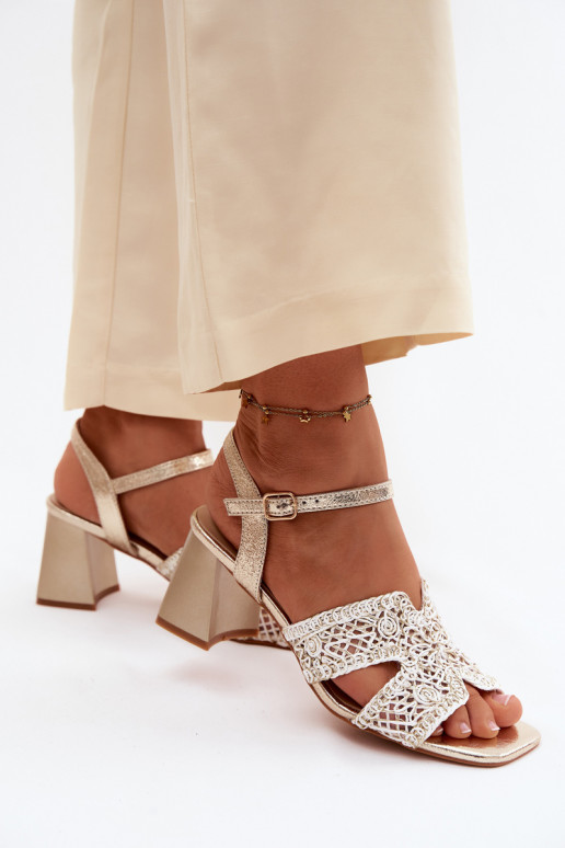 Sandali con tacco alto da donna Vinceza 20282 colore dorato