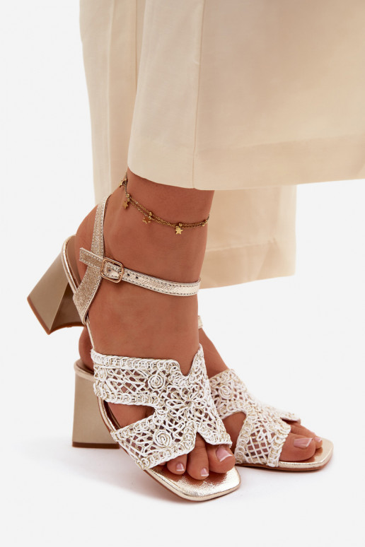 Sandali con tacco alto da donna Vinceza 20282 colore dorato