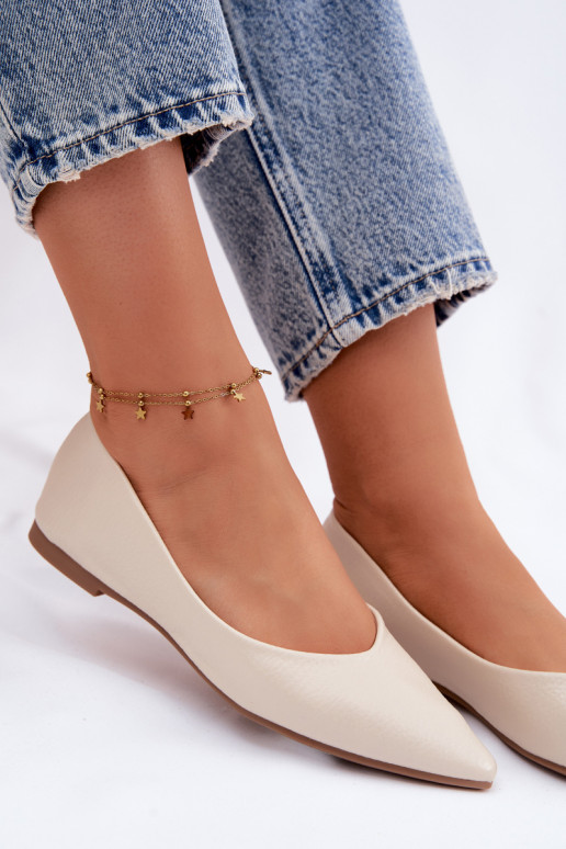 Ballerine in pelle sintetica color sabbia Nelisa