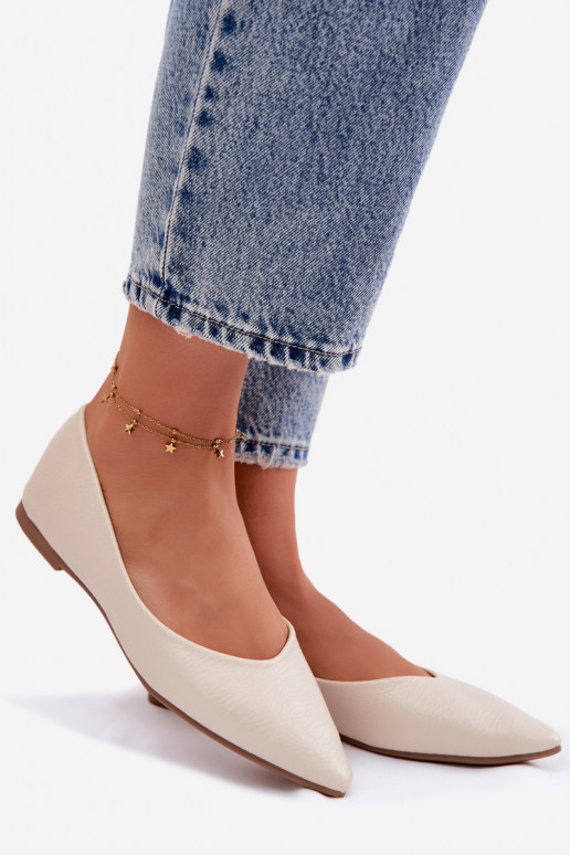 Ballerine in pelle sintetica color sabbia Nelisa